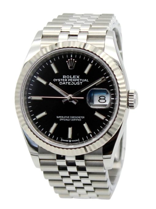 Replica horloges Rolex Datejust 005 (36mm) 126234 Swiss Eta 3235 31 jewels Jubilee-Black dial- automatic Hoogste kwaliteit!