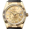 Replica horloge Rolex Sky-Dweller 16 -336238 (42mm) Oysterflex Champagne Dial Yellow Gold -Automatic-Top kwaliteit!