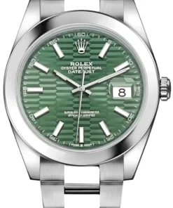 Replica horloge Rolex Datejust 65 (41mm) 126334 (Oyster band) Mintgroene Motif wijzerplaat (Automatic)  - Top kwaliteit!