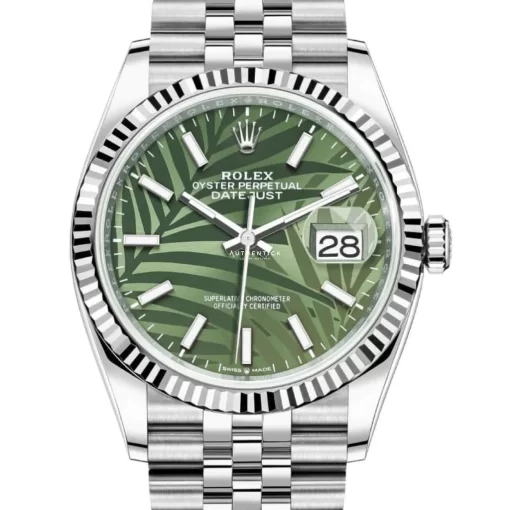 Replica horloge Rolex Datejust 66 (41mm) 126234 (Jubilee band) Olijfgroene Palm wijzerplaat (Automatic)  - Top kwaliteit!