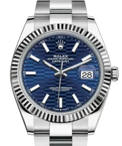 Replica horloge Rolex Datejust ll 23/2 (41 mm) 126334 Blue Motif/Fluted Jubilee new 2022 Oyster-Automatic-Top kwaliteit!