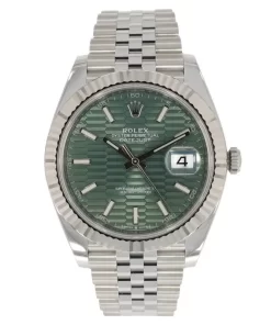 Replica horloge Rolex Datejust ll 19/8 (41mm) 126334 (Mintgroene Motif wijzerplaat) Exacte jubilee band Automatic-Top kwaliteit!