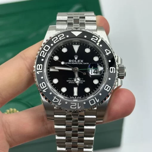 Replica horloge Rolex Gmt-master ll 02/3 (40mm) 126710GRNR "2024" Grey/Black Jubilee Band -Automatic-Top kwaliteit!