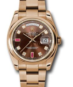 Replica horloge Rolex Day-Date 33/2 (36mm) 118205 oyster Rose gold-Automatic-Top kwaliteit!