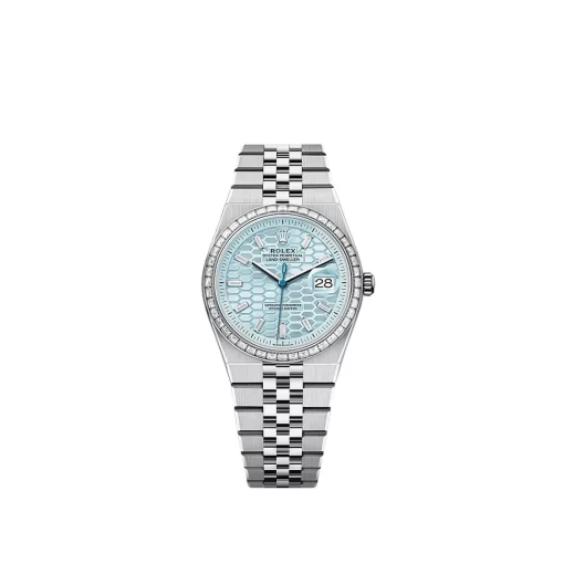 Replica horloge Rolex Land-Dweller 05 (36mm) 127286TBR Platinum Light blue dial Diamonds AAA kwaliteit 2813 Automatic-Top kwaliteit!