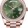 Replica horloge Rolex Day-Date 21 (40mm) 228345RBR 228345RBR Green Diamond-Rose gold -President band -President band Automatic