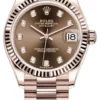 Replica horloge Rolex Datejust Dames 005 (31mm) 278285RBR Chocolate Dial- Diamonds-Everose gold-President -Automatic-Top kwaliteit!