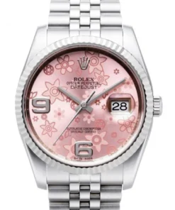 Rolex Datejust 44/2 (36mm) 116234 (Jubilee band) Pink dial Floral