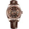 Replica horloge Rolex Sky-Dweller 09/2 -326135 (42mm) Rose Gold Chocolate Arabic numbers -Automatic-Top kwaliteit!